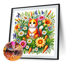 Load image into Gallery viewer, Diamond Painting - Full Round - Cat In The Flowers (40*40CM)
