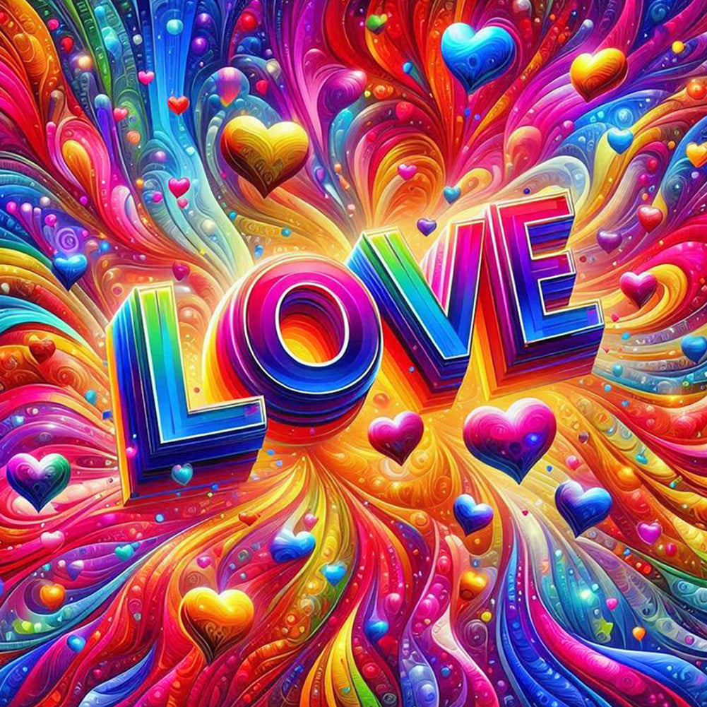 Diamond Painting - Full Round - Colorful Love (40*40CM)