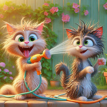 Load image into Gallery viewer, Diamond Painting - Full Round - Funny Cat (40*40CM)
