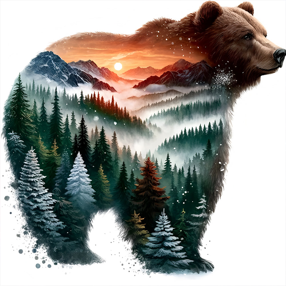 Diamond Painting - Full Round - Forest Bear (30*30CM)