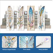 Load image into Gallery viewer, 4Pcs Special Shape Feathers Diamond Painting Bookmark Making Kit for Book Lovers
