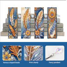 Load image into Gallery viewer, 4Pcs Special Shape Feathers Diamond Painting Bookmark Making Kit for Book Lovers
