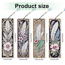 Load image into Gallery viewer, 4Pcs Special Shape Feathers Diamond Painting Bookmark Making Kit for Book Lovers
