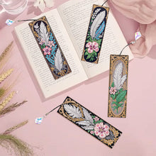 Load image into Gallery viewer, 4Pcs Special Shape Feathers Diamond Painting Bookmark Making Kit for Book Lovers
