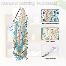 Load image into Gallery viewer, 4Pcs Special Shape Feathers Diamond Painting Bookmark Making Kit for Book Lovers
