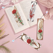 Load image into Gallery viewer, 4Pcs Special Shape Feathers Diamond Painting Bookmark Making Kit for Book Lovers
