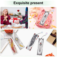 Load image into Gallery viewer, 4Pcs Special Shape Feathers Diamond Painting Bookmark Making Kit for Book Lovers
