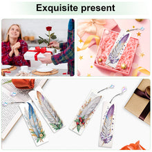 Load image into Gallery viewer, 4Pcs Special Shape Feathers Diamond Painting Bookmark Making Kit for Book Lovers
