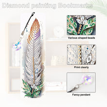 Load image into Gallery viewer, 4Pcs Special Shape Feathers Diamond Painting Bookmark Making Kit for Book Lovers
