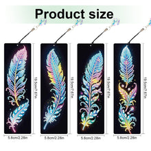 Load image into Gallery viewer, 4Pcs Special Shape Feathers Diamond Painting Bookmark Making Kit for Book Lovers
