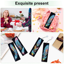 Load image into Gallery viewer, 4Pcs Special Shape Feathers Diamond Painting Bookmark Making Kit for Book Lovers
