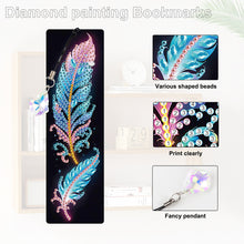 Load image into Gallery viewer, 4Pcs Special Shape Feathers Diamond Painting Bookmark Making Kit for Book Lovers
