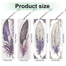 Load image into Gallery viewer, 4Pcs Special Shape Feathers Diamond Painting Bookmark Making Kit for Book Lovers
