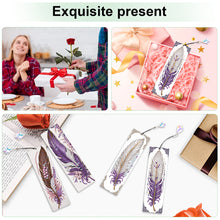 Load image into Gallery viewer, 4Pcs Special Shape Feathers Diamond Painting Bookmark Making Kit for Book Lovers
