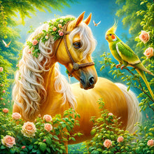 Load image into Gallery viewer, Diamond Painting - Full Round - Parrot And Horse (40*40CM)
