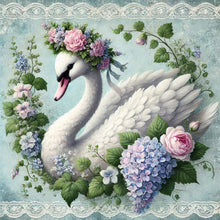 Load image into Gallery viewer, Diamond Painting - Full Round - White Swan With Flowers (40*40CM)
