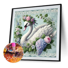 Load image into Gallery viewer, Diamond Painting - Full Round - White Swan With Flowers (40*40CM)
