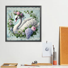 Load image into Gallery viewer, Diamond Painting - Full Round - White Swan With Flowers (40*40CM)
