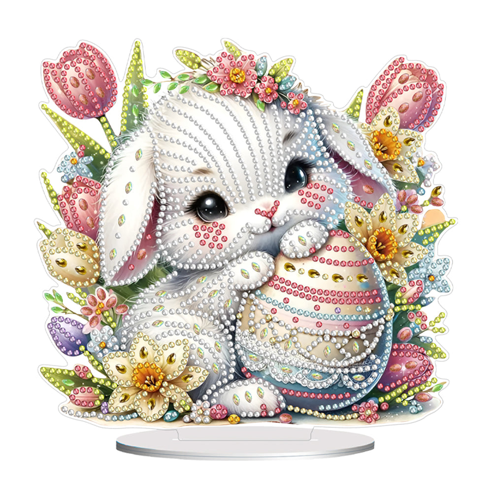 Acrylic Special Shape Easter Egg Desktop Diamond Art Kits for Home Office Decor