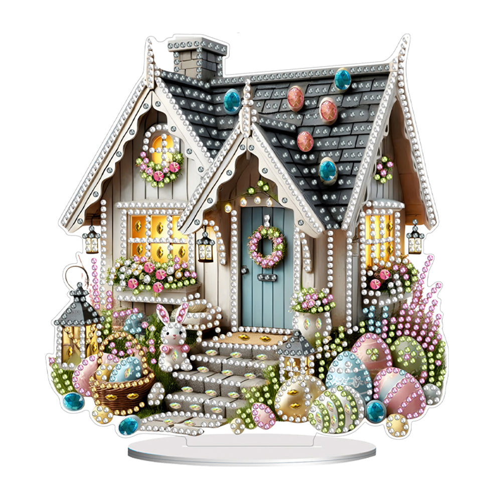 Acrylic Special Shape Easter Egg Desktop Diamond Art Kits for Home Office Decor