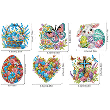 Load image into Gallery viewer, 6Pcs Double Sided Special Shape Animals Diamond Art Keyring for Beginners Adults

