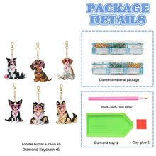 Load image into Gallery viewer, 6Pcs Double Sided Special Shape Animals Diamond Art Keyring for Beginners Adults
