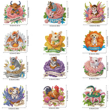Load image into Gallery viewer, 6Pcs Double Sided Special Shape Animals Diamond Art Keyring for Beginners Adults
