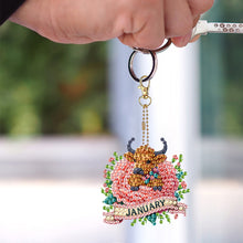 Load image into Gallery viewer, 6Pcs Double Sided Special Shape Animals Diamond Art Keyring for Beginners Adults
