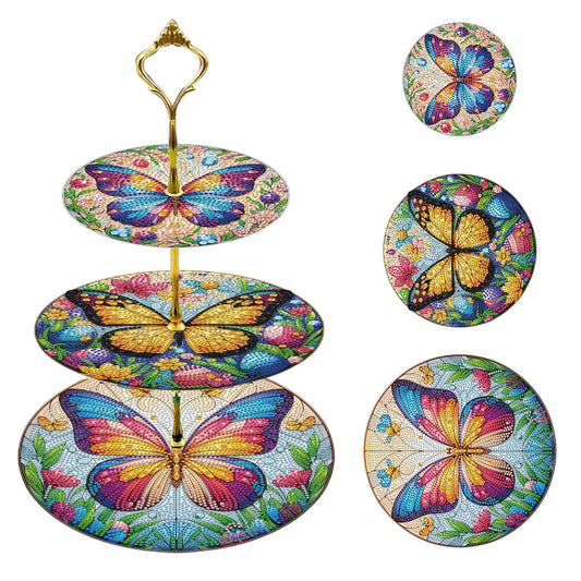 3 Tier Butterfly Home Organizer Rack DIY Diamond Kits 5D DIY Shelf Art Craft Set