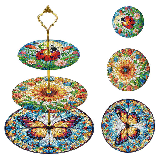 3 Tier Butterfly Home Organizer Rack DIY Diamond Kits 5D DIY Shelf Art Craft Set