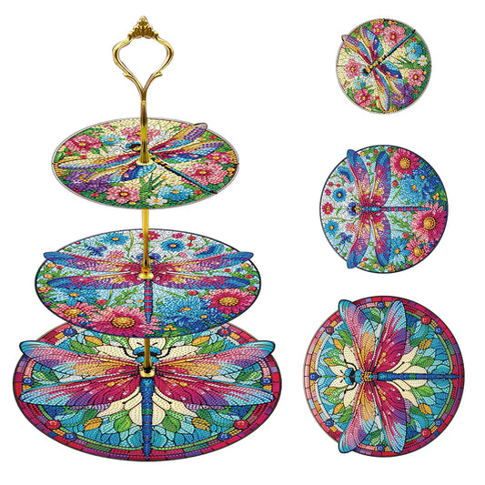 3 Tier Butterfly Home Organizer Rack DIY Diamond Kits 5D DIY Shelf Art Craft Set