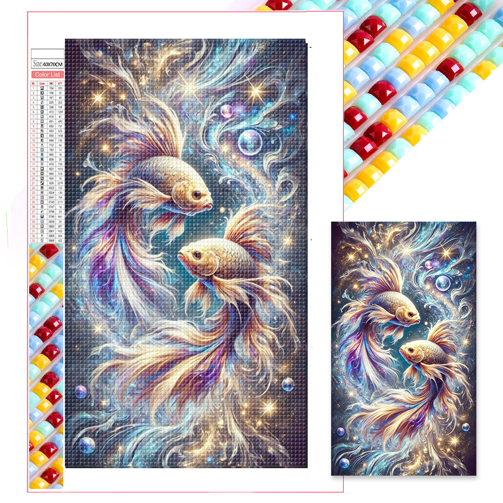 Diamond Painting - Full Square - Pisces Playing With Pearls (40*70CM)