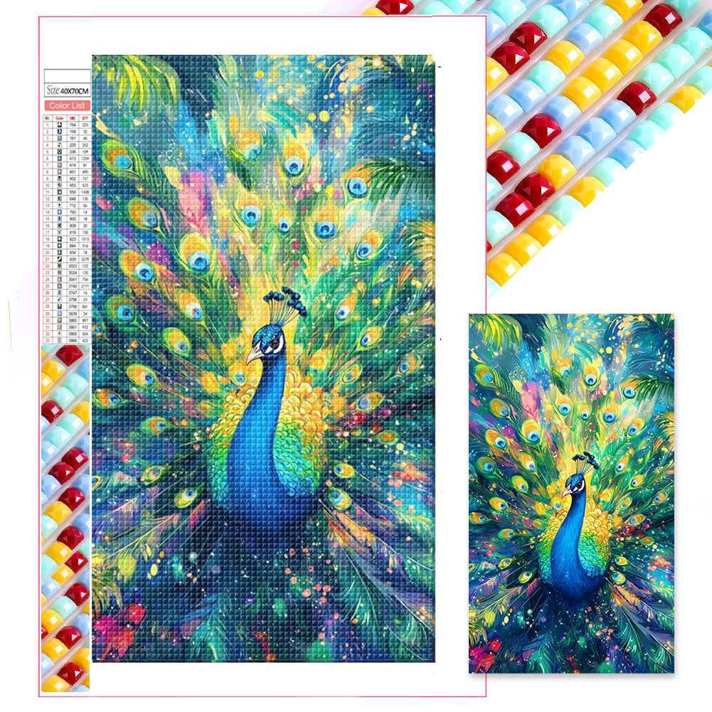 Diamond Painting - Full Square - Starlight Peacock (40*70CM)