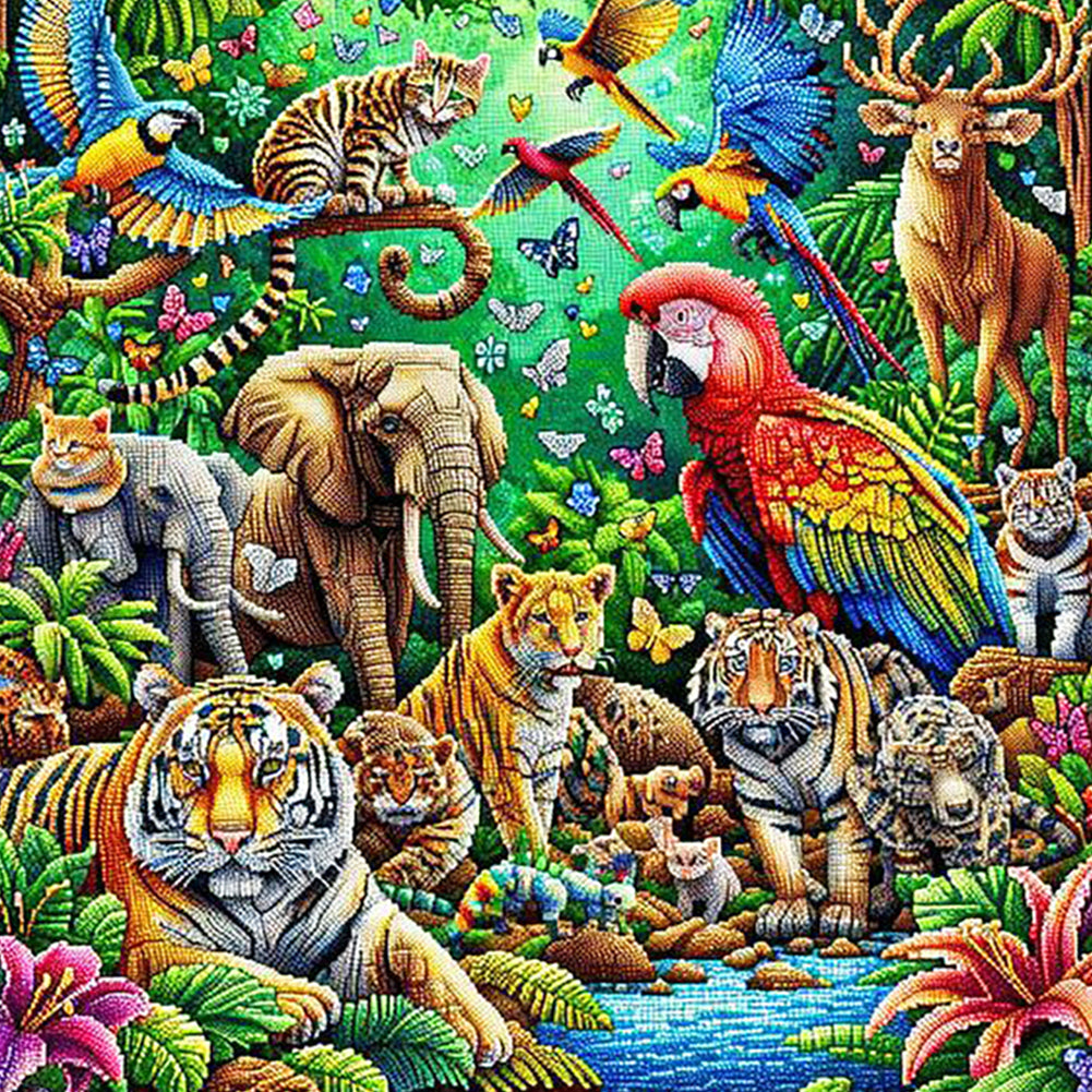 Diamond Painting - Full Round - Shining Animal (40*40CM)