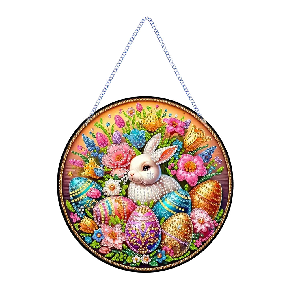 Easter Bunny Diamond Art Hanging Pendant 5D DIY Diamond Painting Dots Pendant