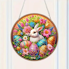 Load image into Gallery viewer, Easter Bunny Diamond Art Hanging Pendant 5D DIY Diamond Painting Dots Pendant
