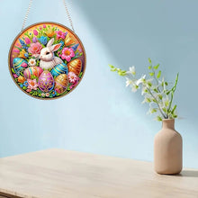 Load image into Gallery viewer, Easter Bunny Diamond Art Hanging Pendant 5D DIY Diamond Painting Dots Pendant
