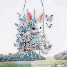 Load image into Gallery viewer, Easter Bunny Diamond Art Hanging Pendant 5D DIY Diamond Painting Dots Pendant
