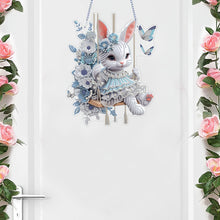 Load image into Gallery viewer, Easter Bunny Diamond Art Hanging Pendant 5D DIY Diamond Painting Dots Pendant
