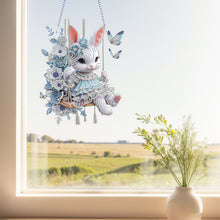 Load image into Gallery viewer, Easter Bunny Diamond Art Hanging Pendant 5D DIY Diamond Painting Dots Pendant
