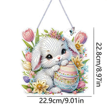 Load image into Gallery viewer, Easter Bunny Diamond Art Hanging Pendant 5D DIY Diamond Painting Dots Pendant
