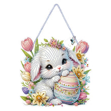 Load image into Gallery viewer, Easter Bunny Diamond Art Hanging Pendant 5D DIY Diamond Painting Dots Pendant
