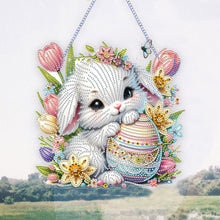 Load image into Gallery viewer, Easter Bunny Diamond Art Hanging Pendant 5D DIY Diamond Painting Dots Pendant
