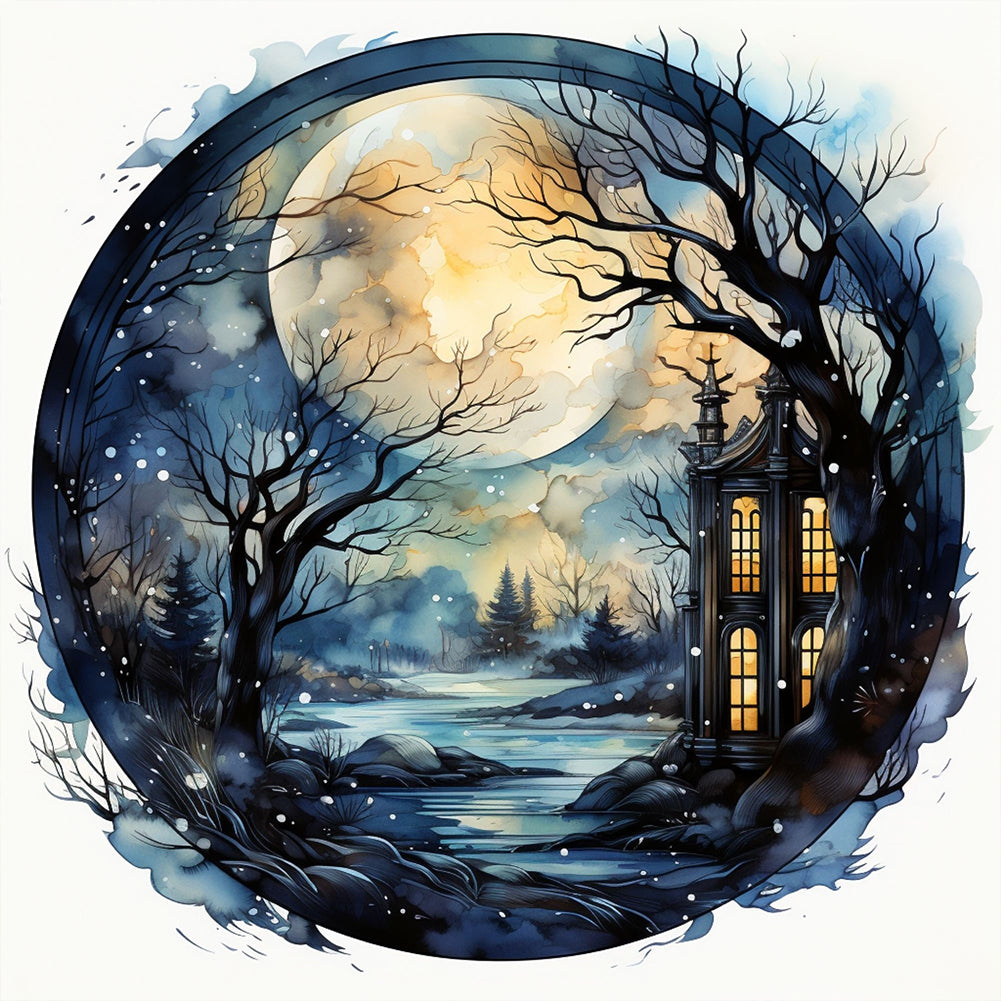 Diamond Painting - Full Round - Moonlit Night (40*40CM)