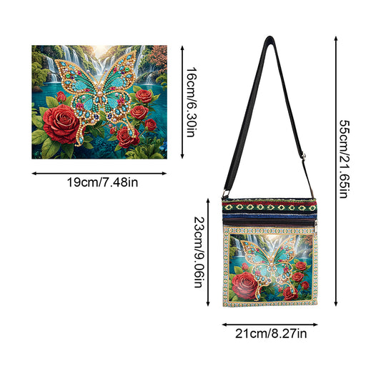 Flower Diamond Art Purses Canvas 5D DIY Diamond Painting Shoulder Bag for Women