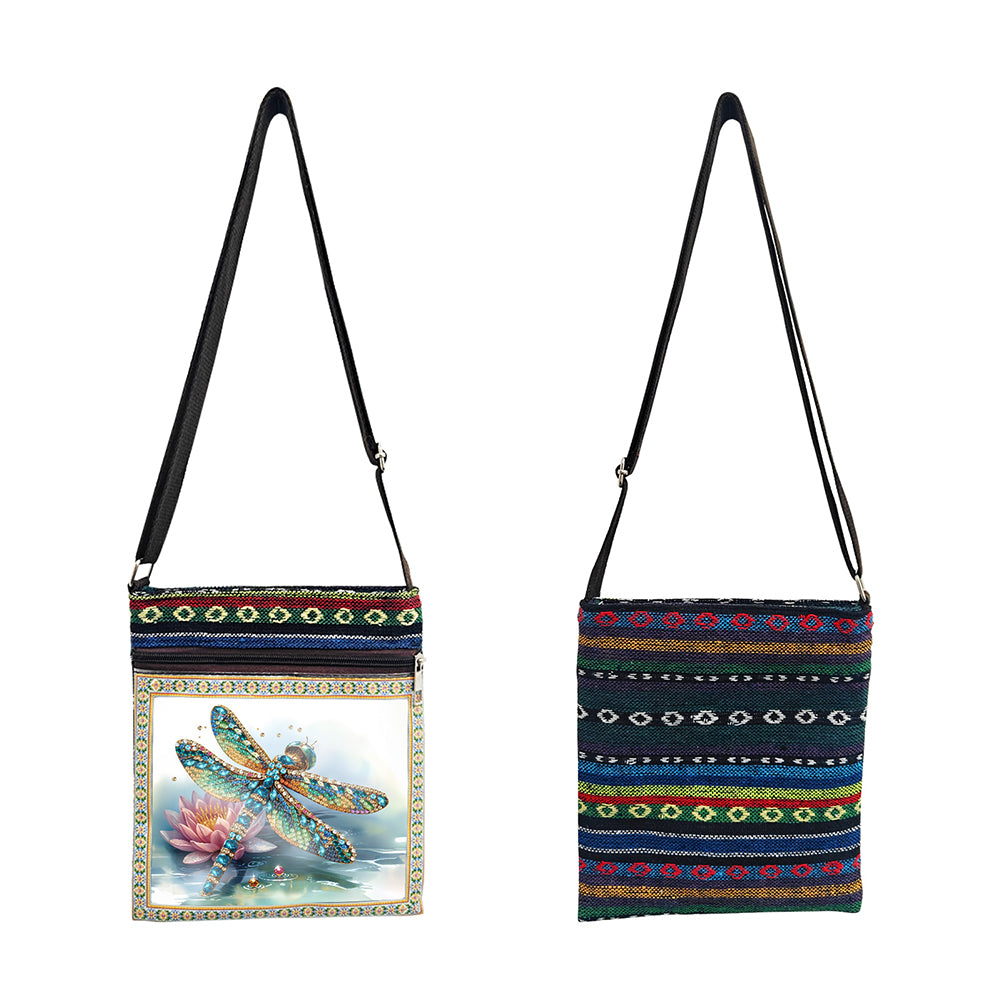 Flower Diamond Art Purses Canvas 5D DIY Diamond Painting Shoulder Bag for Women