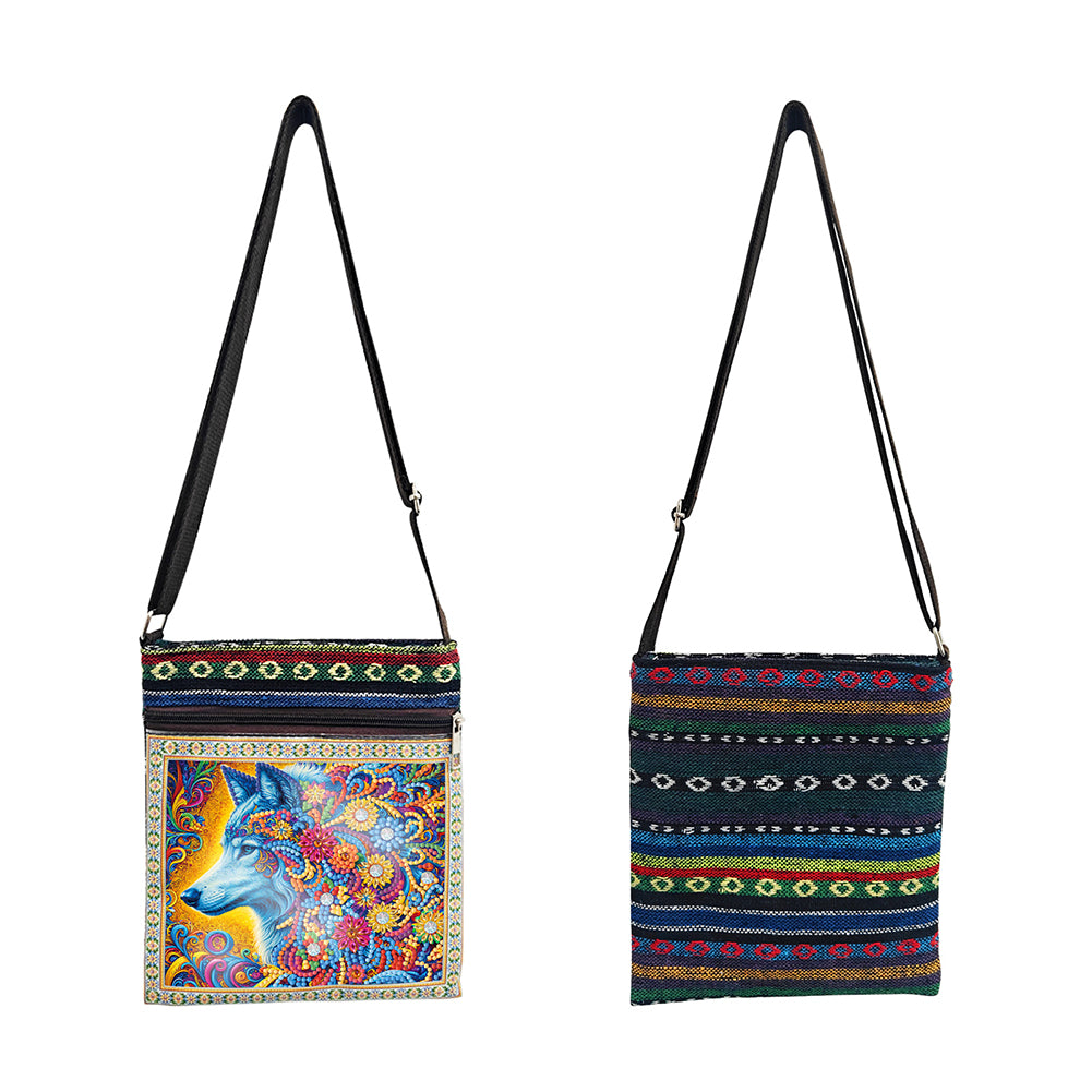 Flower Diamond Art Purses Canvas 5D DIY Diamond Painting Shoulder Bag for Women