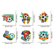 Load image into Gallery viewer, 6Pcs Acrylic Double Sided Football Diamond Art Keyring Diamond Painting Keychain
