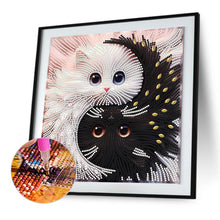 Load image into Gallery viewer, Diamond Painting - Partial Special Shaped - Black And White Tai Chi Cat (30*30CM)
