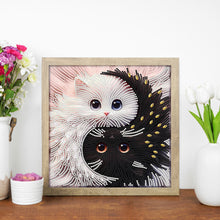 Load image into Gallery viewer, Diamond Painting - Partial Special Shaped - Black And White Tai Chi Cat (30*30CM)
